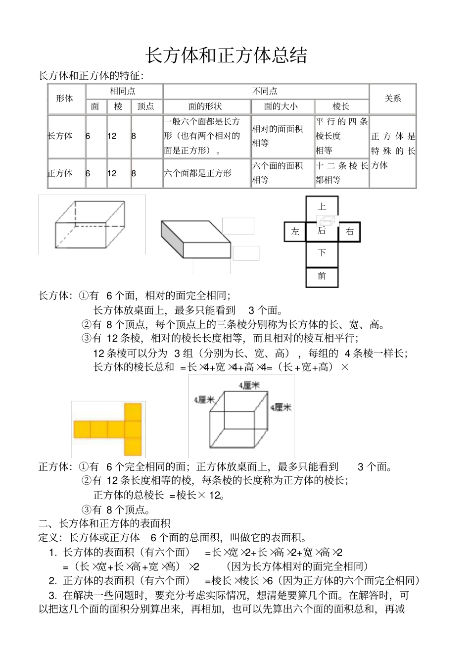 长方体和正方体知识点总结_第1页
