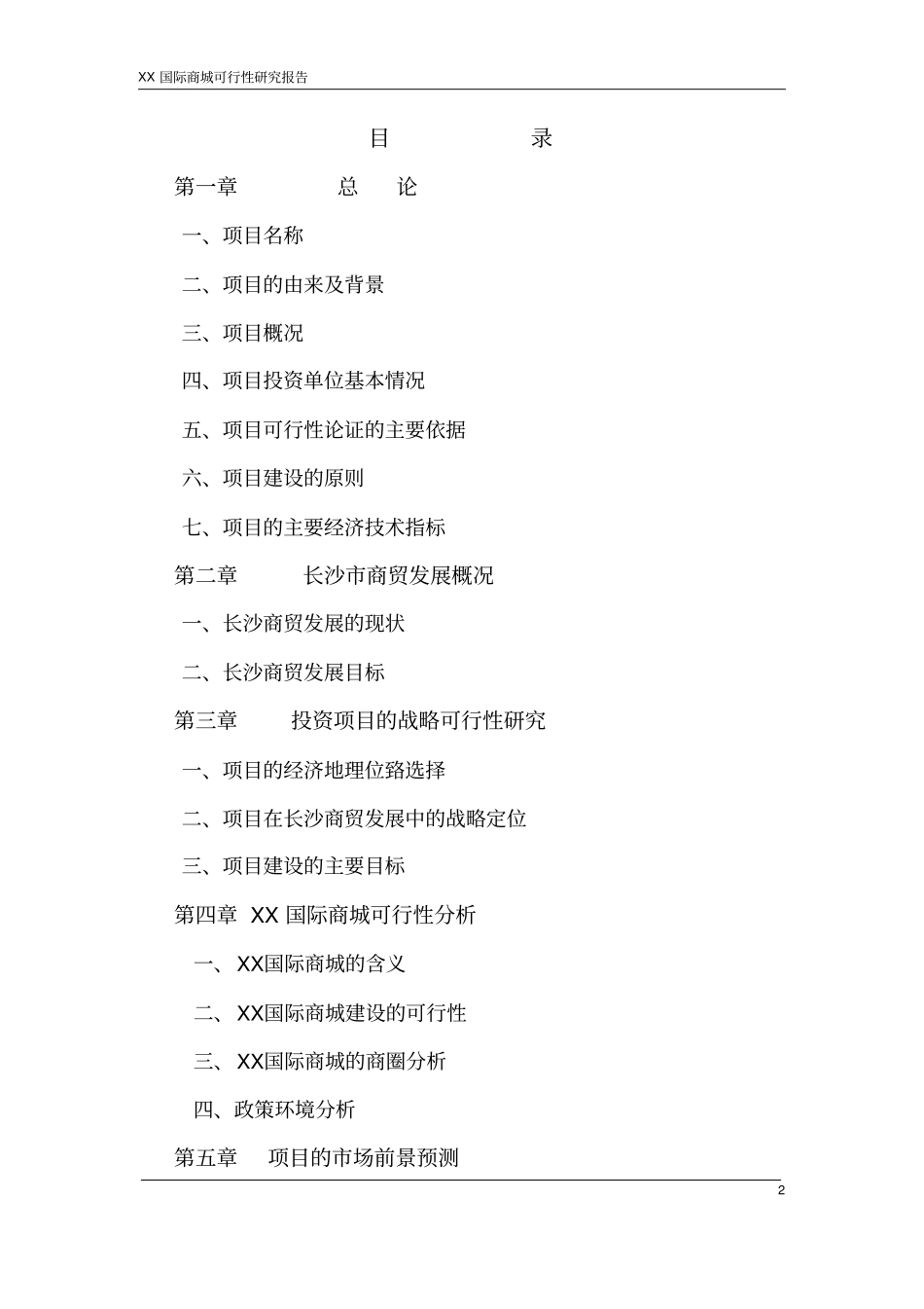 长沙x国际商城投资可行性研究报告_第2页
