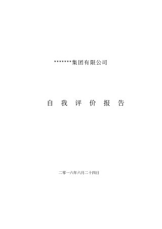 长质量奖模板公司自我评价报告新