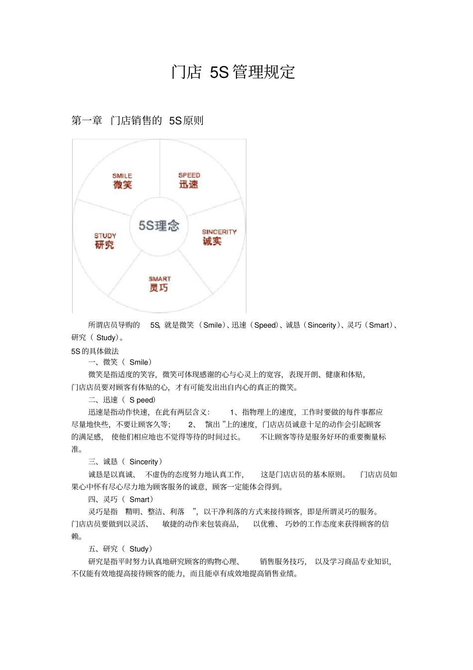 门店5S管理规定_第1页