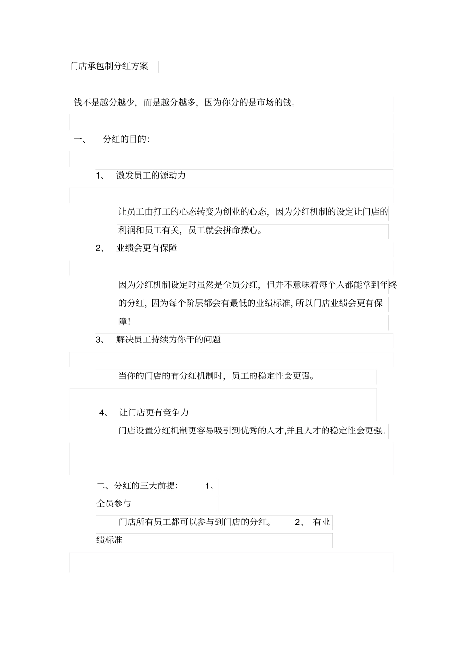 门店承包制分红方案_第1页