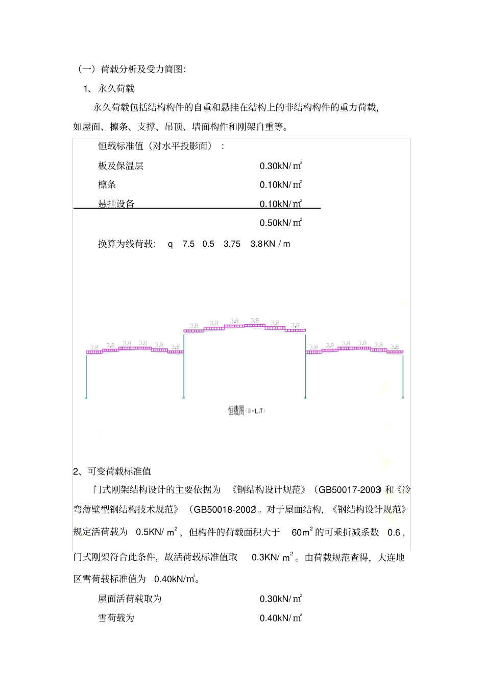 门式刚架荷载计算及内力组合_第2页