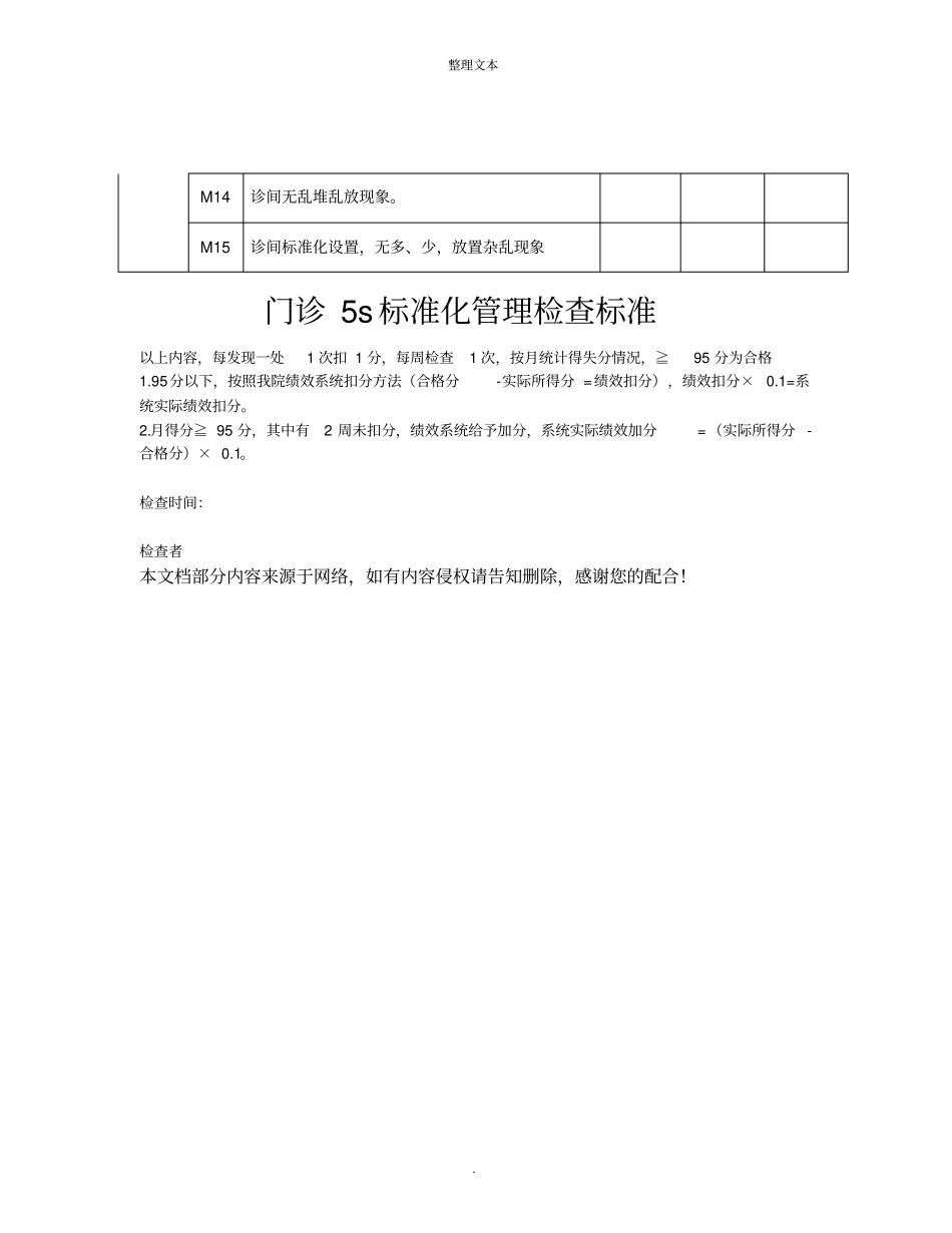 门诊5s标准化管理检查标准_第2页