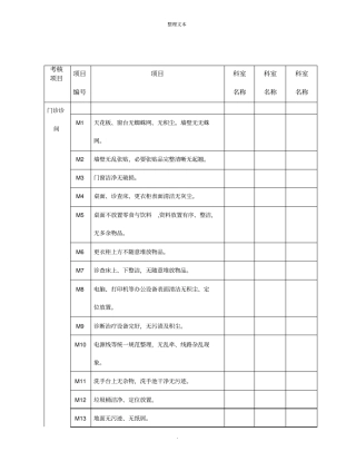 门诊5s标准化管理检查标准