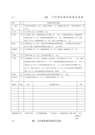 门诊病历检查记录表