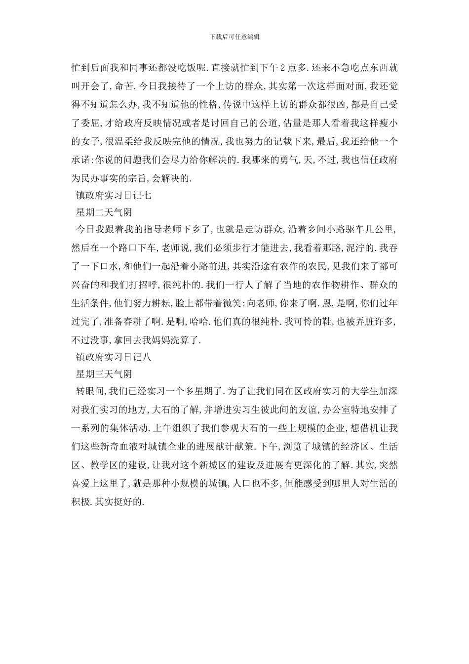 最新2024镇政府实习日记8篇_第3页