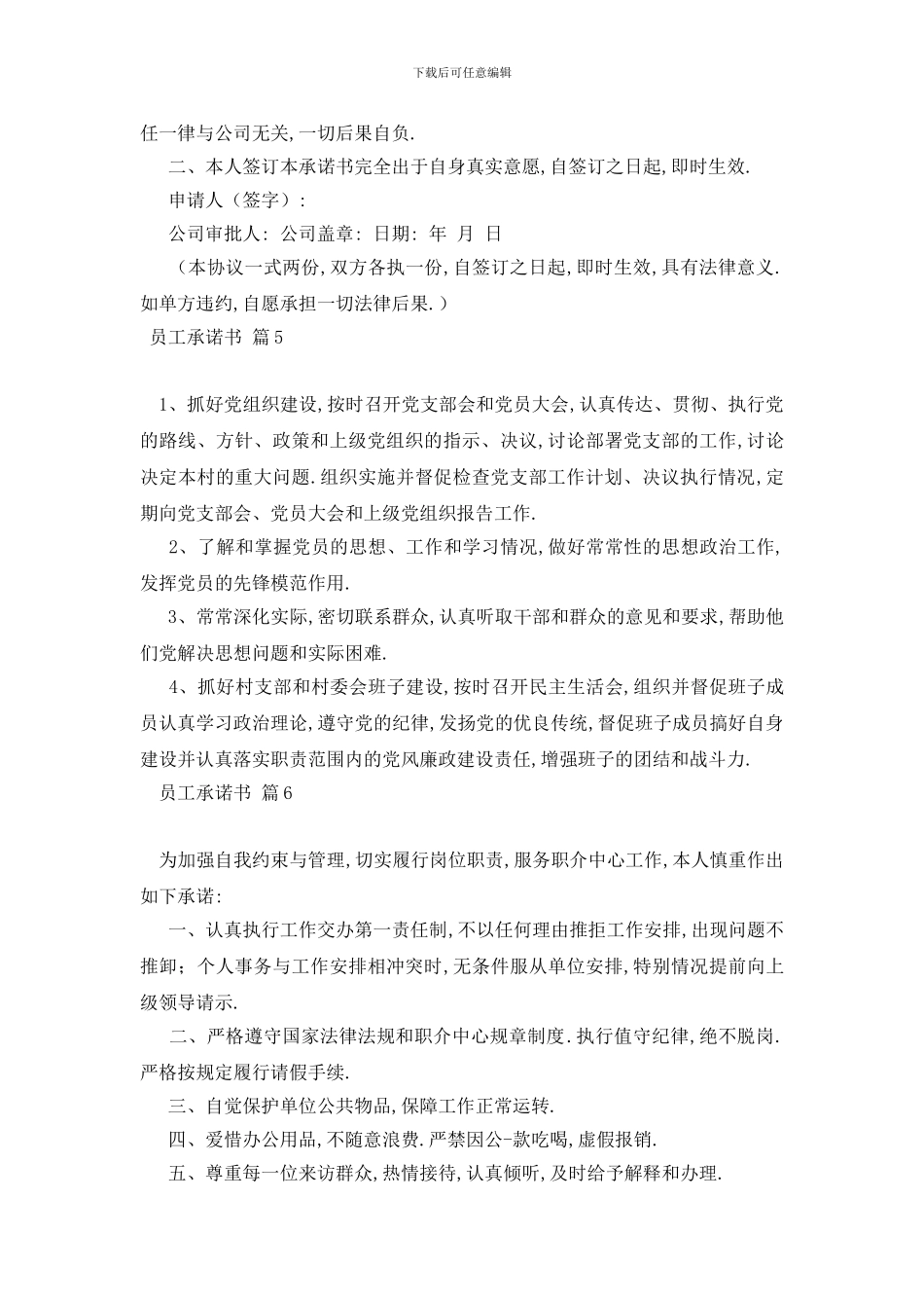 最新员工承诺书汇编七篇_第3页