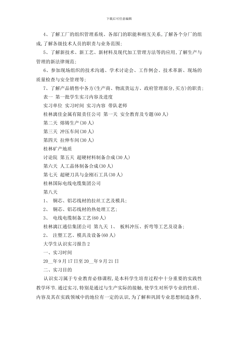 最新大学生认识实习报告2024范文大合集_第2页