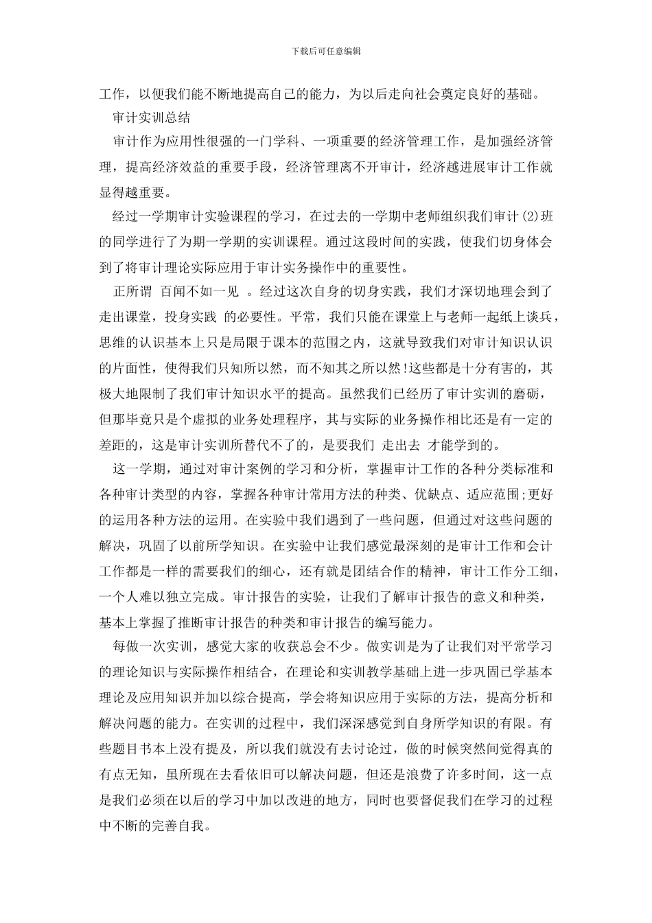 最新审计实训报告范文精选5篇_第3页