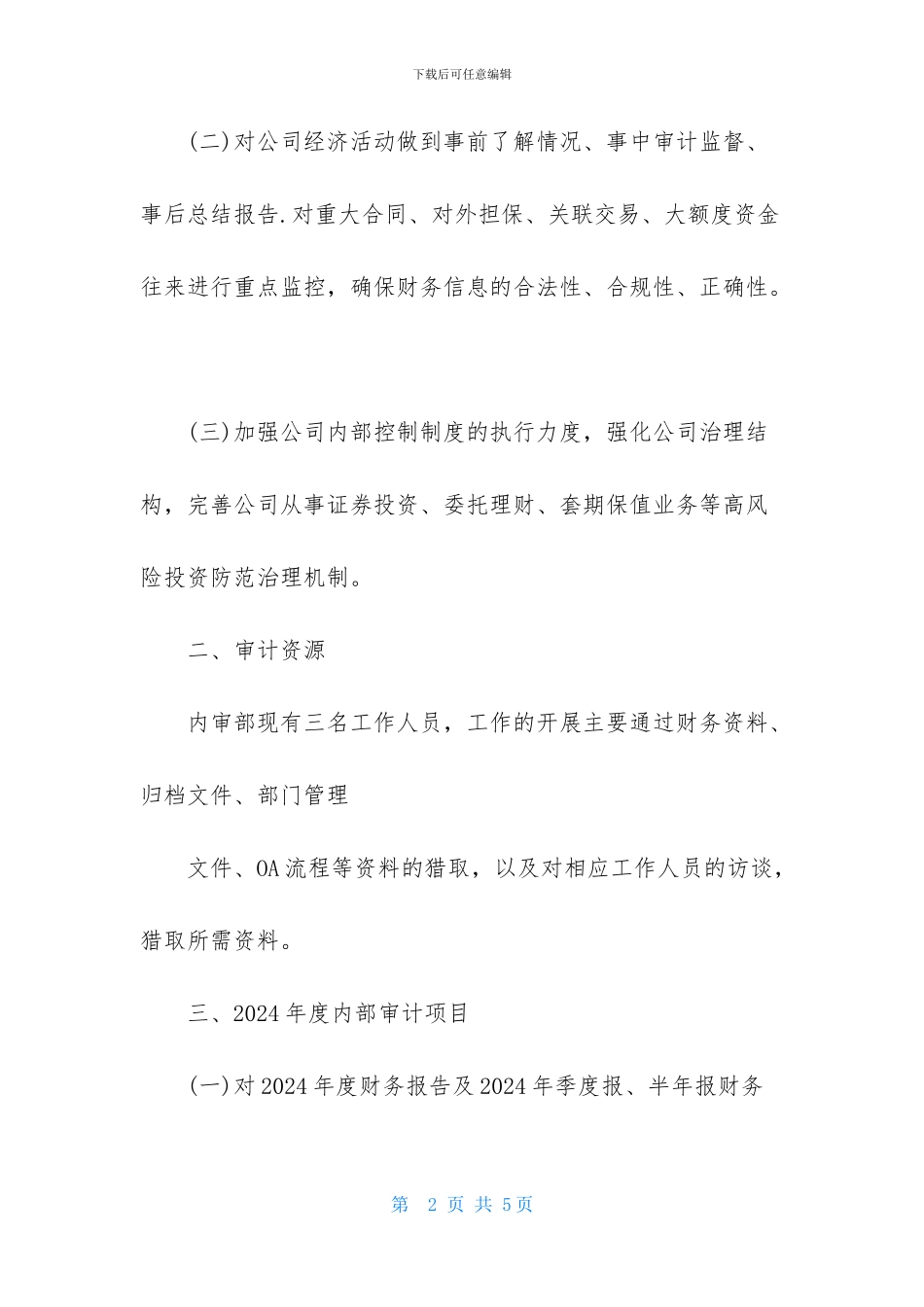 最新审计师工作计划精选_第2页