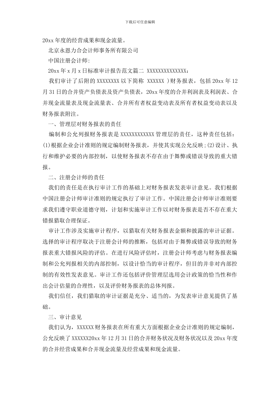 最新标准审计报告范文标准模板_第2页