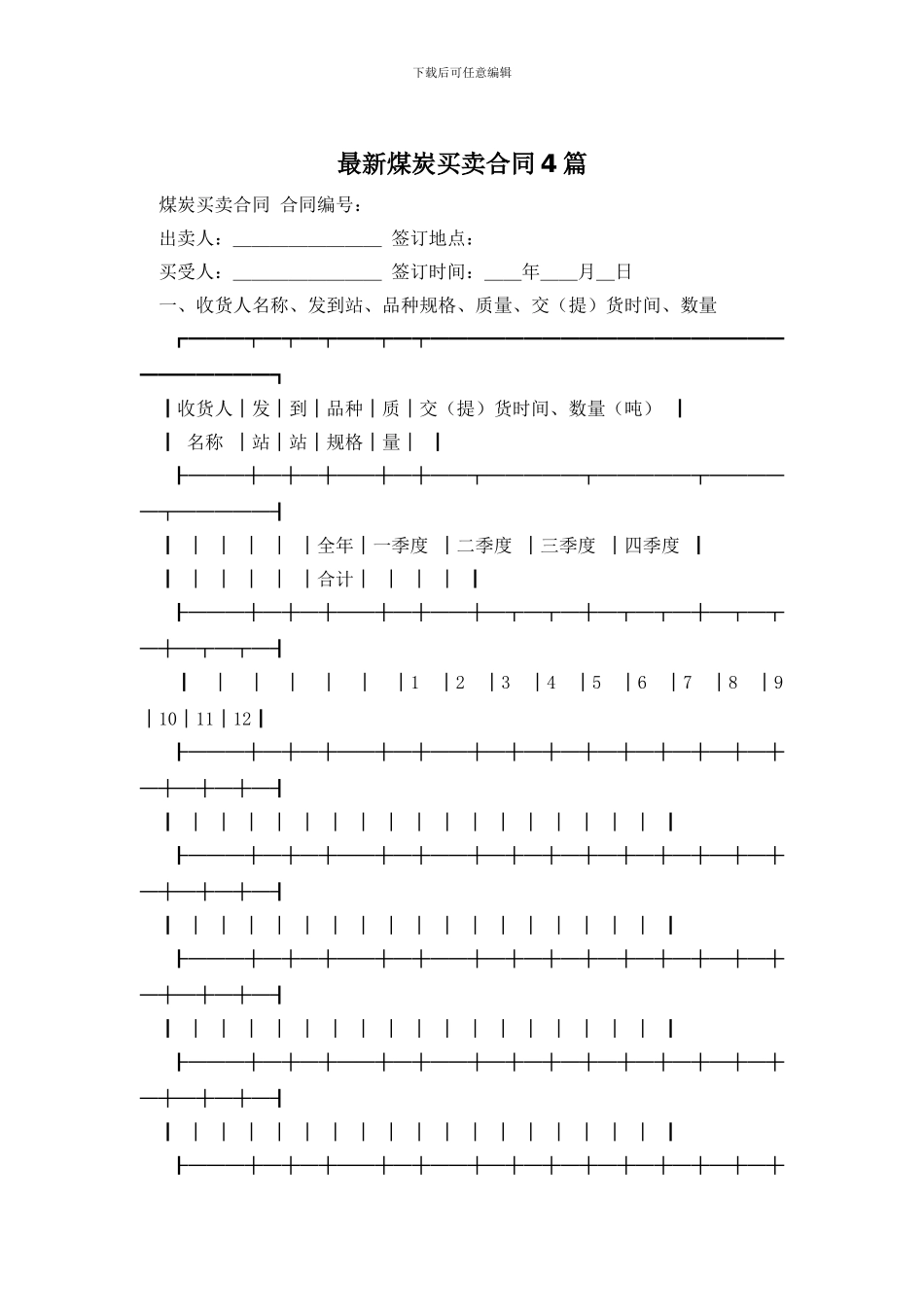 最新煤炭买卖合同4篇_第1页