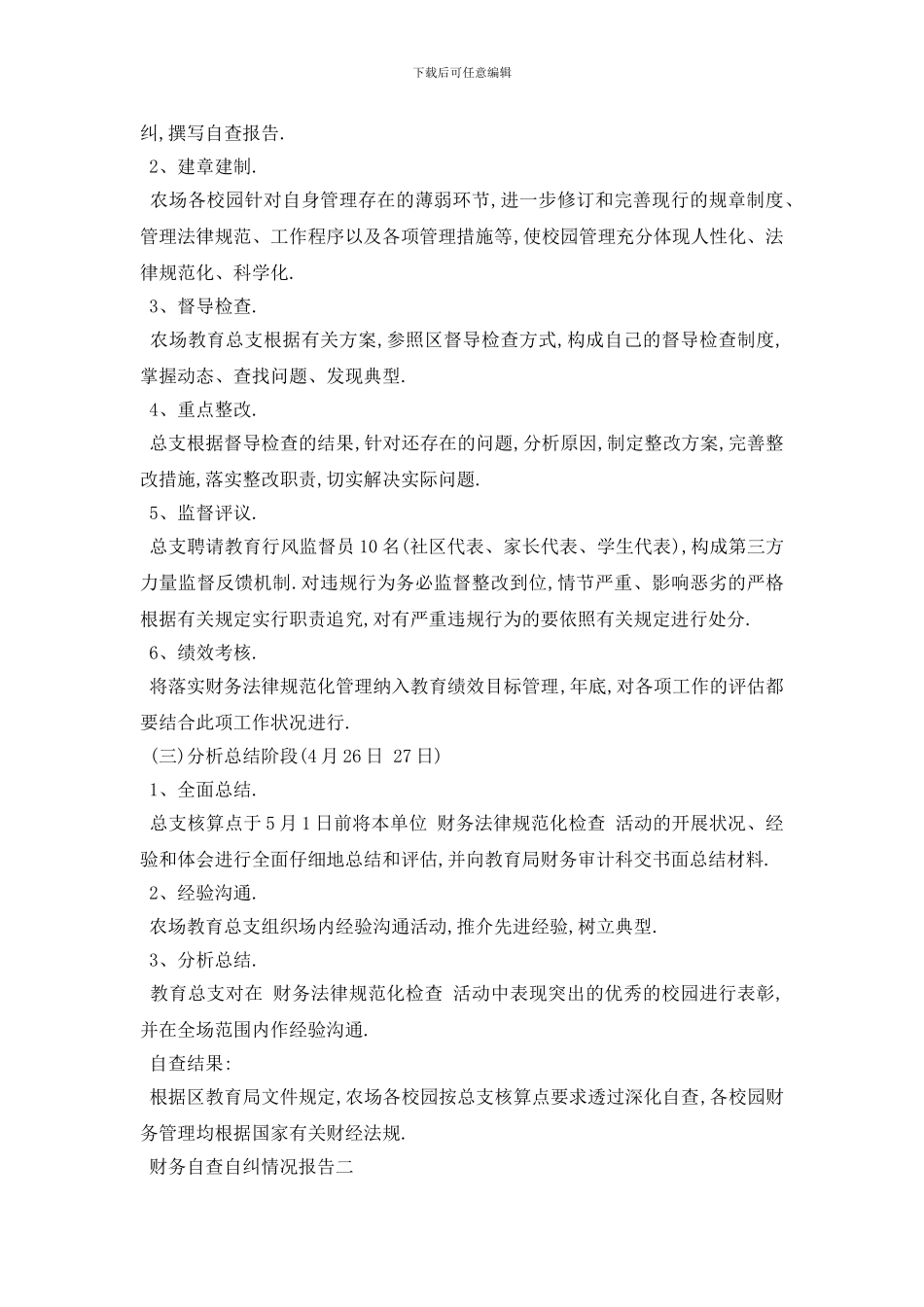 最新财务自查自纠情况报告5篇_第2页