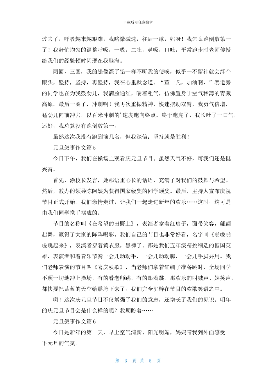 有关元旦叙事作文七篇_第3页