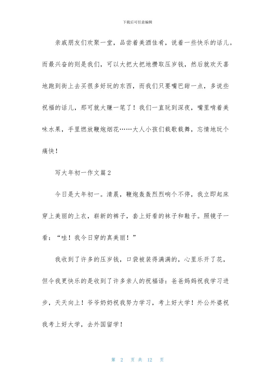 有关写大年初一作文九篇_第2页