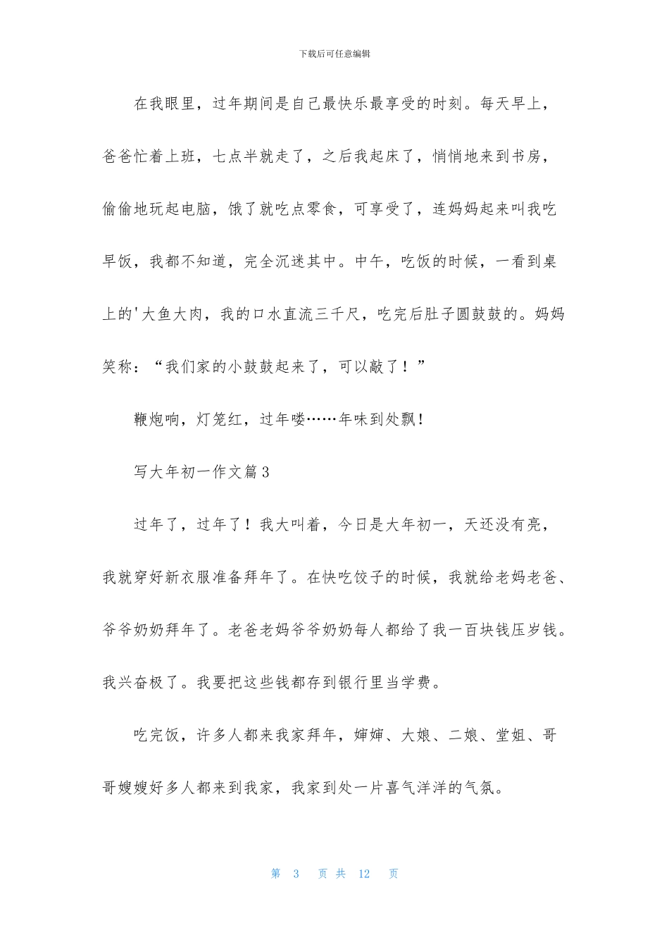 有关写大年初一作文九篇_第3页
