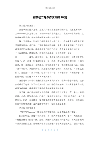 有关初二除夕作文集锦10篇