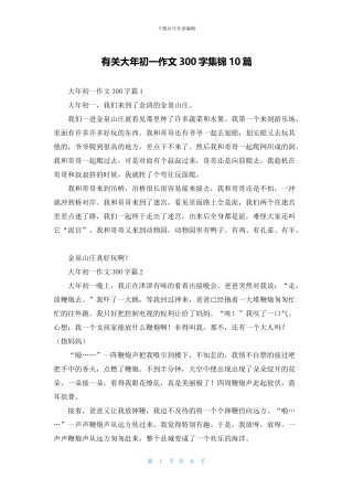 有关大年初一作文300字集锦10篇