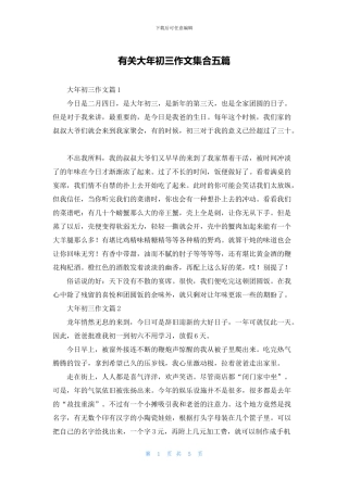 有关大年初三作文集合五篇