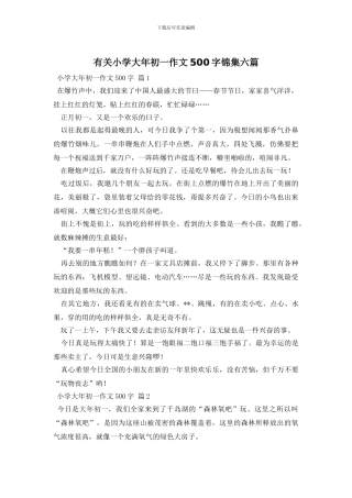 有关小学大年初一作文500字锦集六篇
