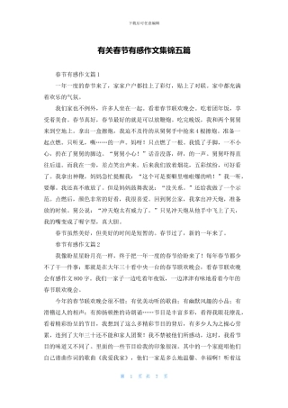有关春节有感作文集锦五篇