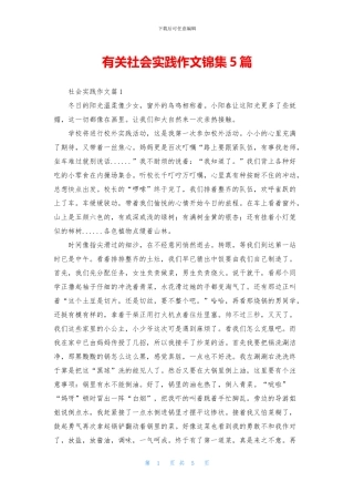 有关社会实践作文锦集5篇
