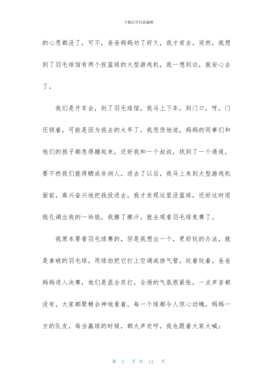 有关羽毛球比赛作文集锦8篇_第2页