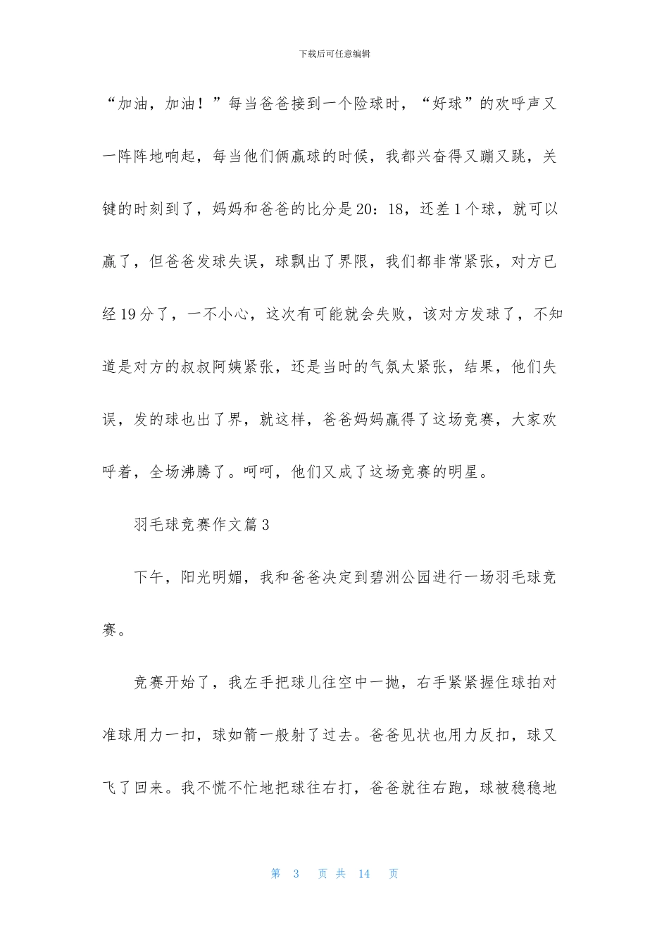 有关羽毛球比赛作文集锦8篇_第3页