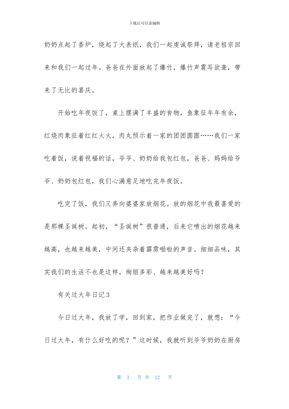 有关过大年日记_第3页