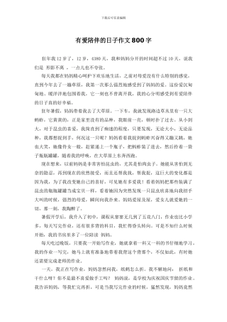 有爱陪伴的日子作文800字