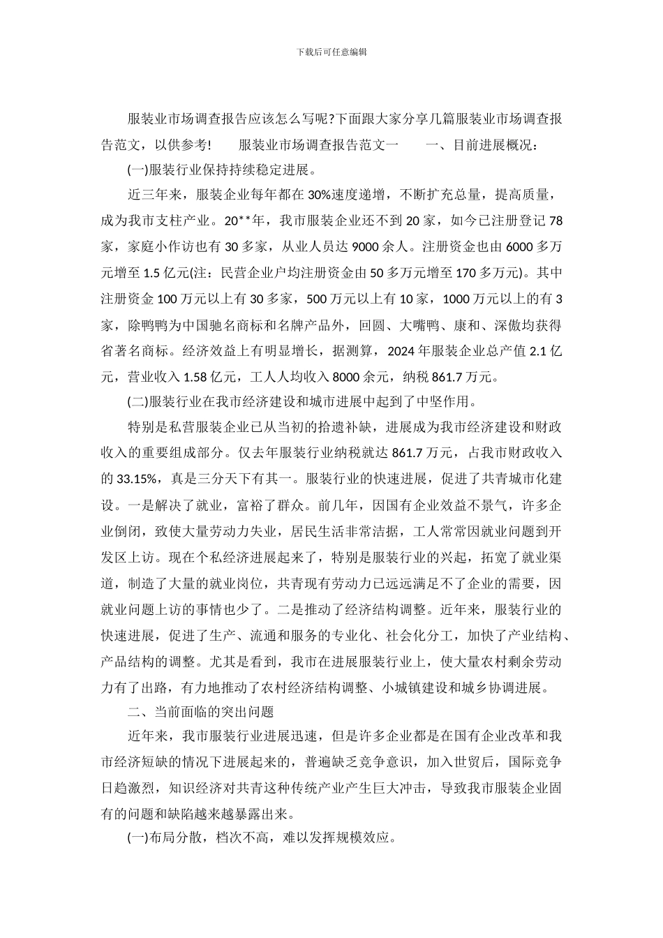 服装业调查报告范文_第2页