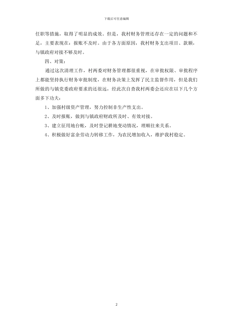 村财务自查报告_第2页
