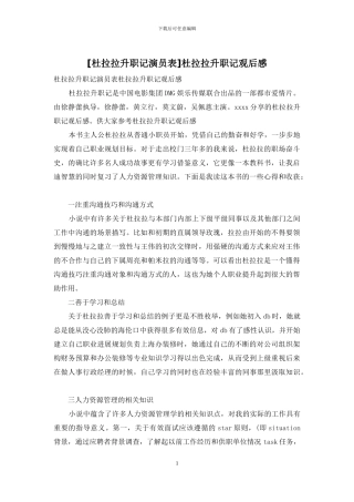 杜拉拉升职记观后感