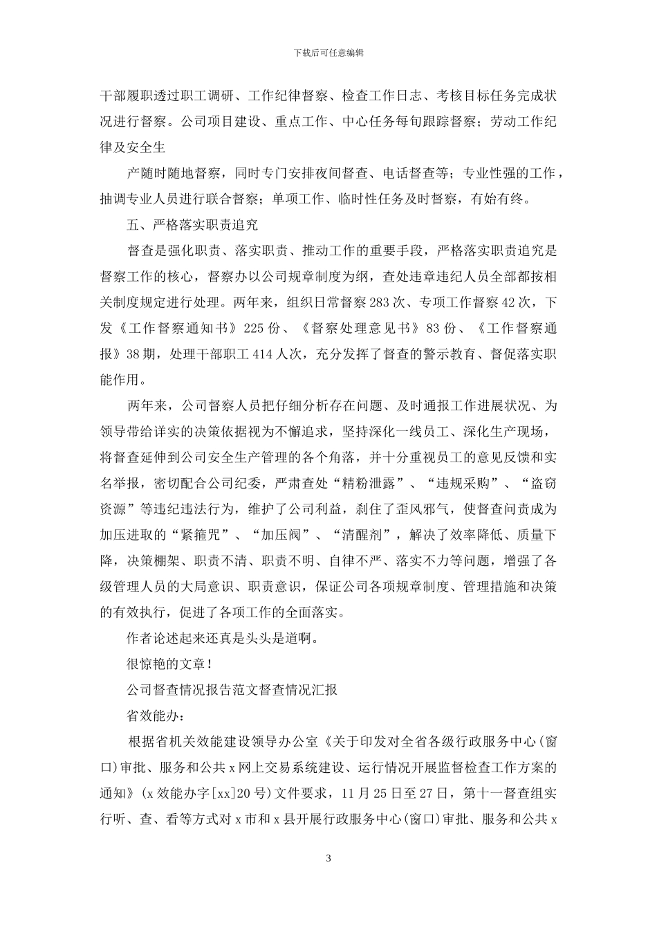 某公司督查工作汇报_第3页