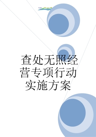 查处无照经营专项行动实施方案