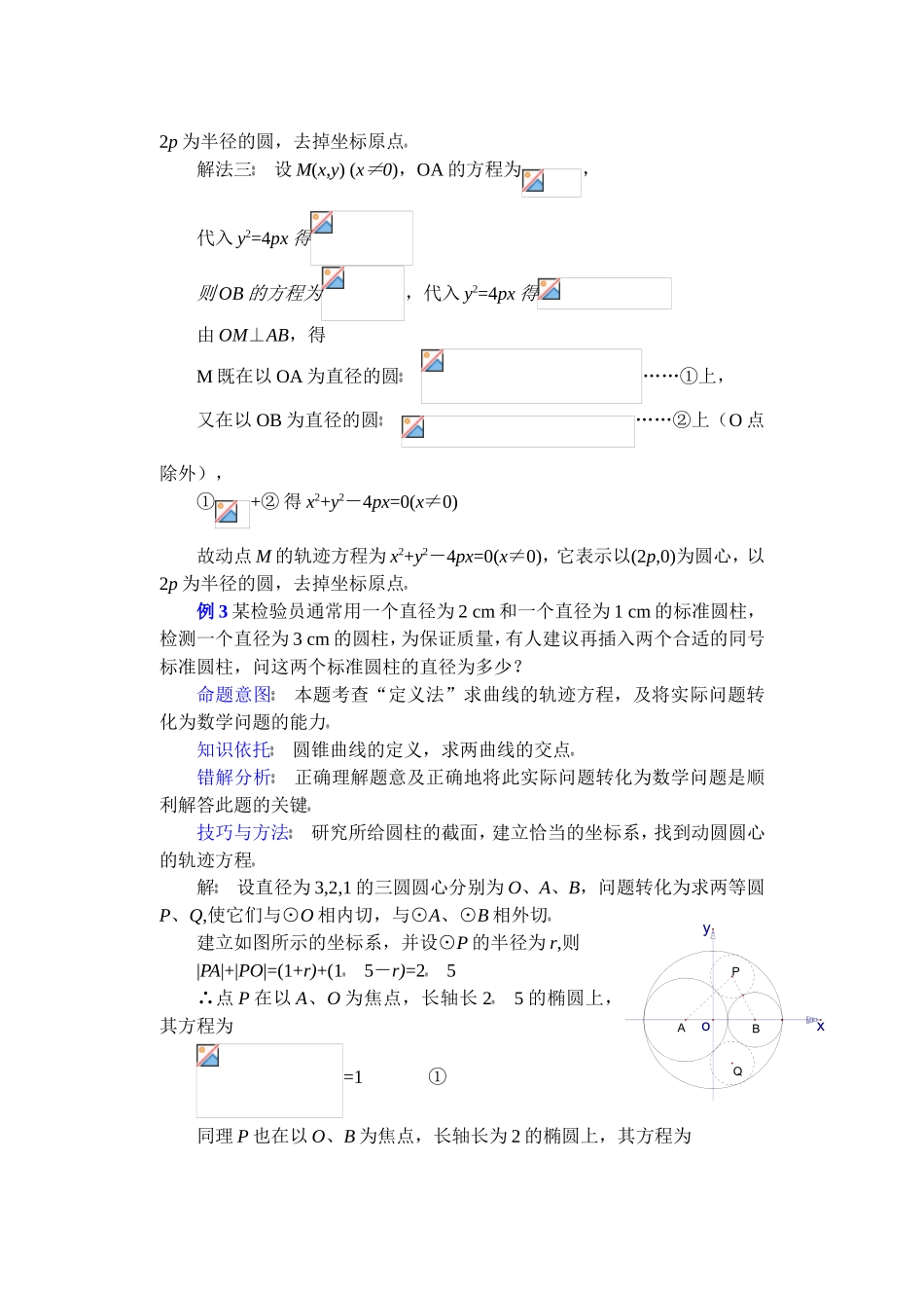 高中数学复习专题讲座(第22讲)曲线轨迹方程的求法_第3页