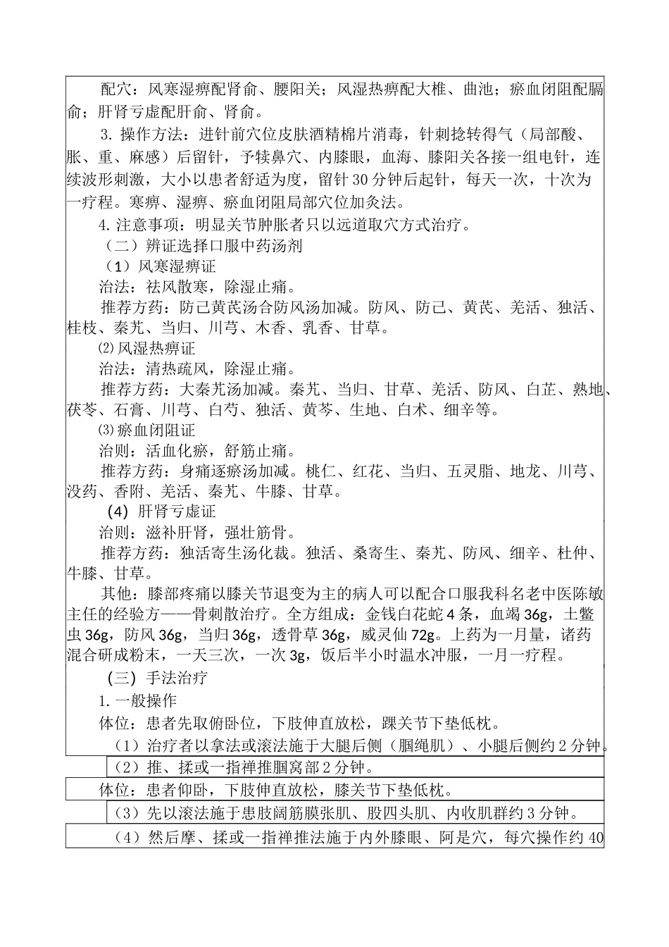 膝痹病(膝骨性关节炎)中医诊疗方案_第3页