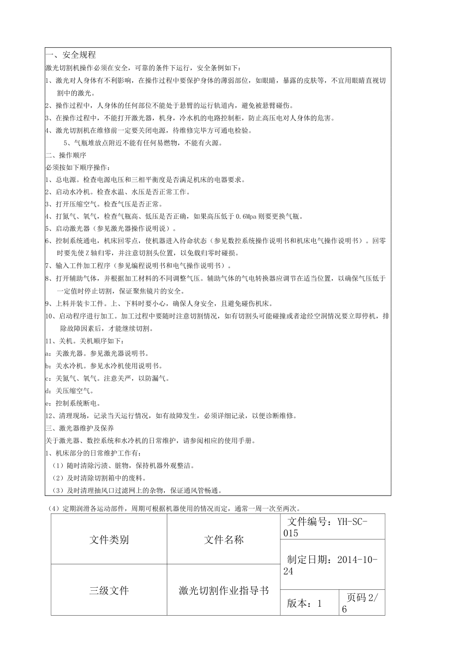 激光切割机作业指导书_第2页