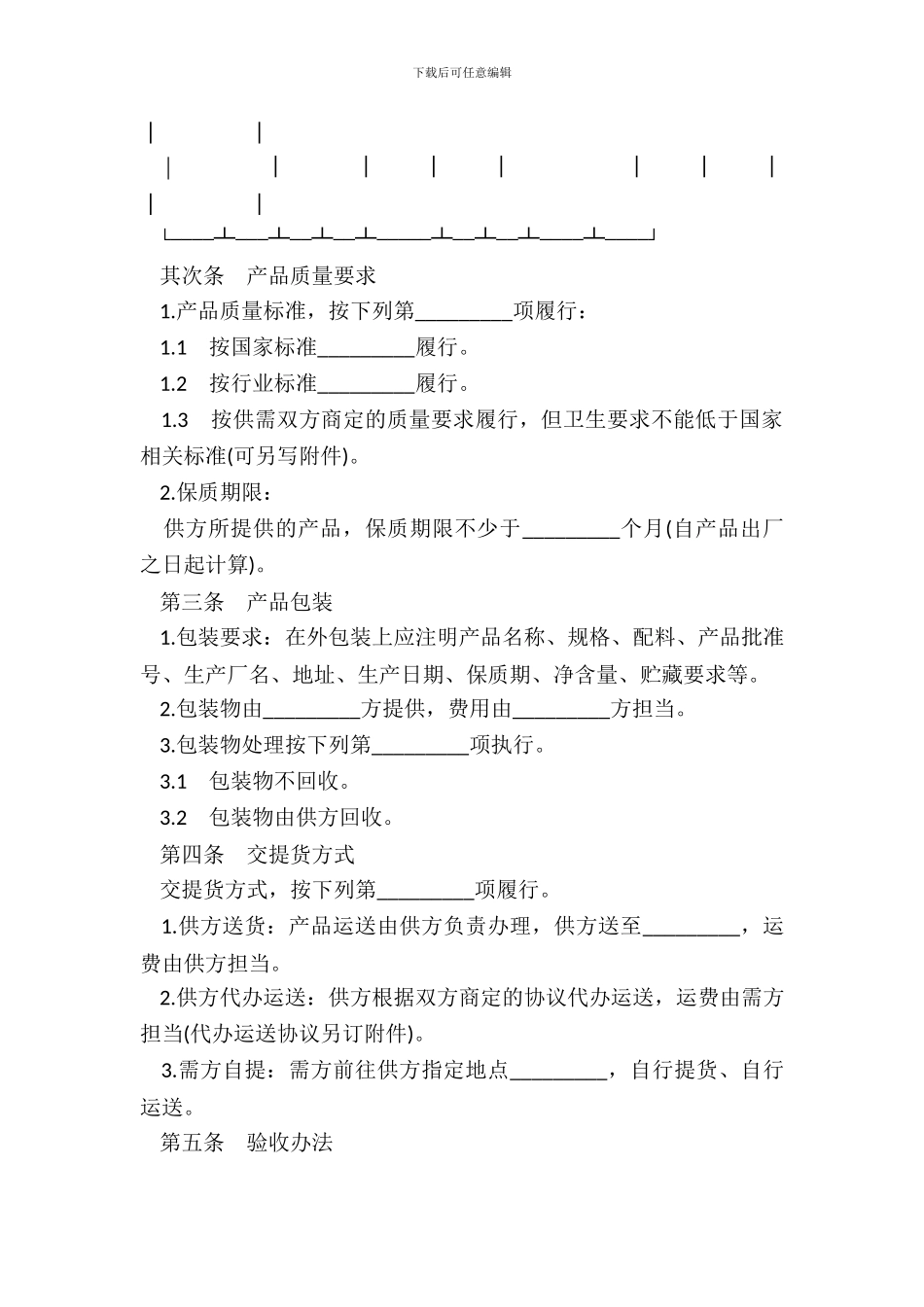 标准食品原辅材料采购合同范本_第3页