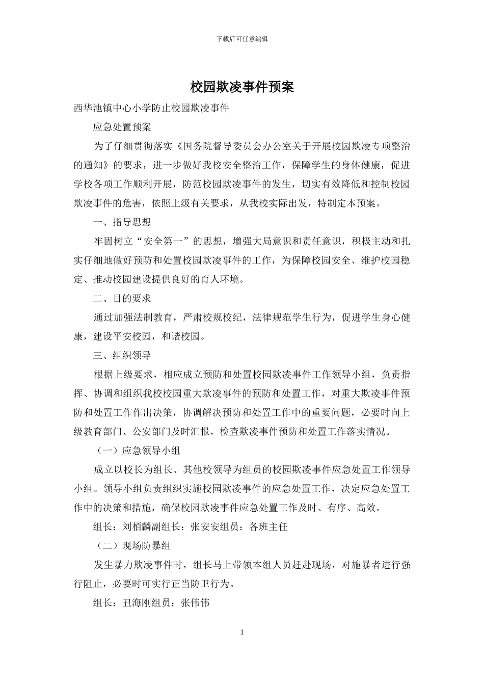 校园欺凌事件预案_第1页