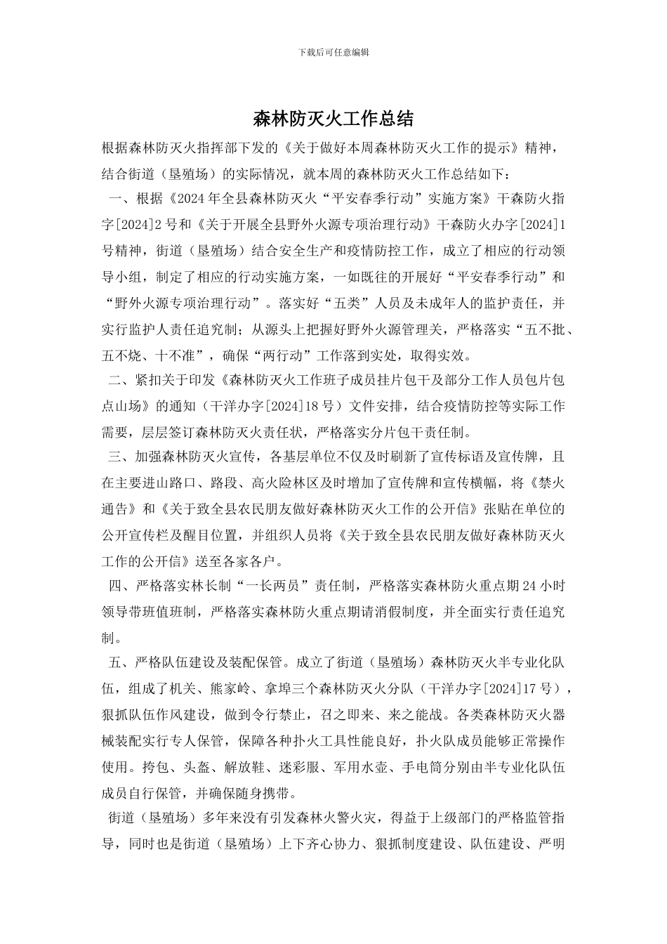 森林防灭火工作总结_第1页