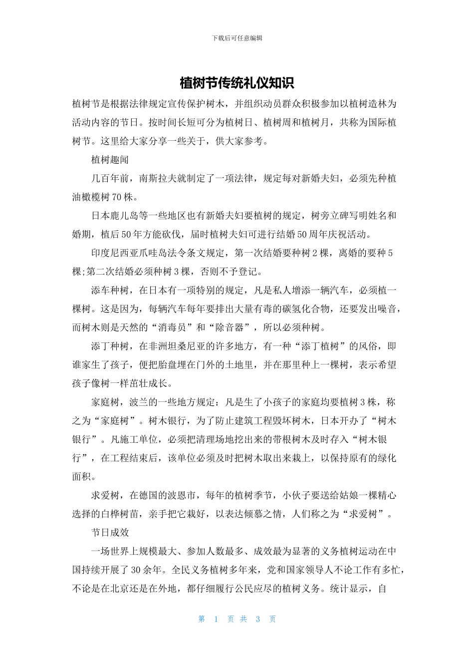 植树节传统礼仪知识_第1页