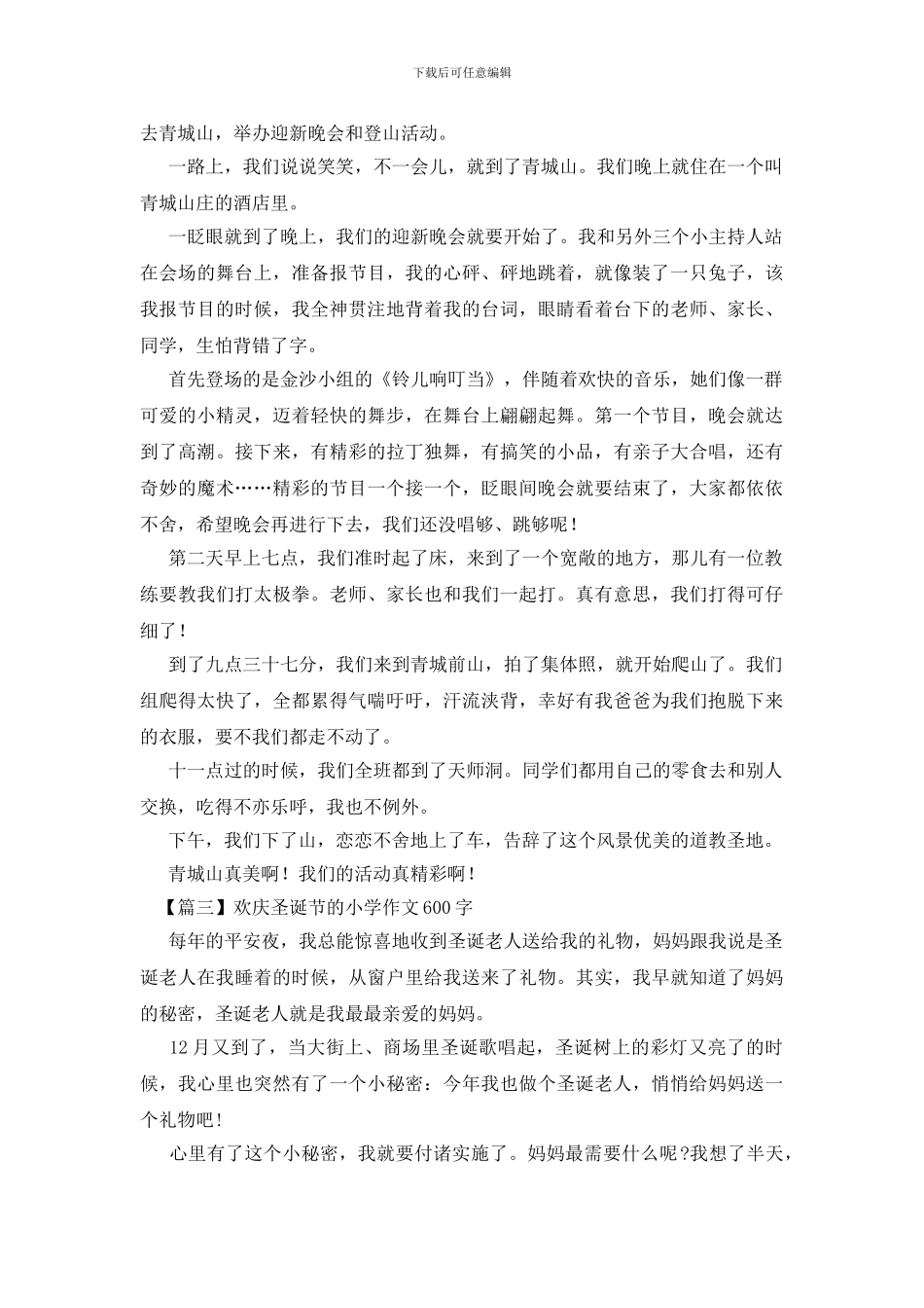 欢庆圣诞节的小学作文600字_第2页