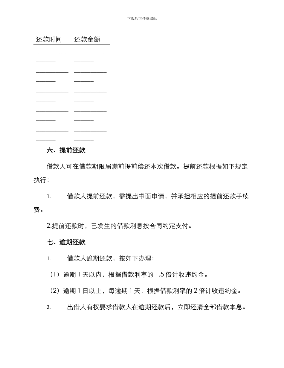 正规版实用民间借款合同_第2页