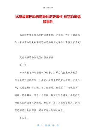 比鬼故事还恐怖诡异的历史事件