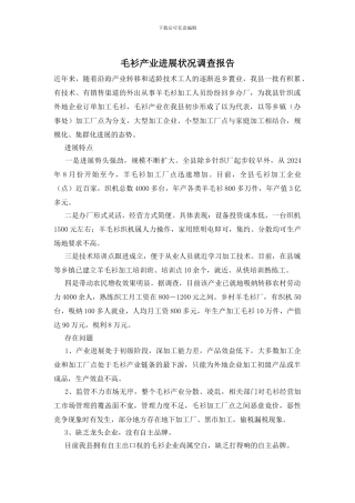 毛衫产业发展状况调查报告