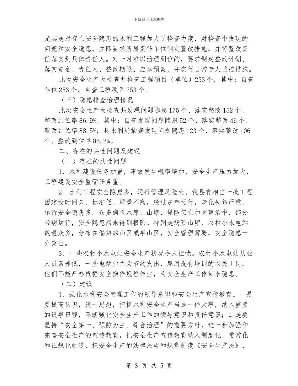 水利局安全生产大检查报告_第3页