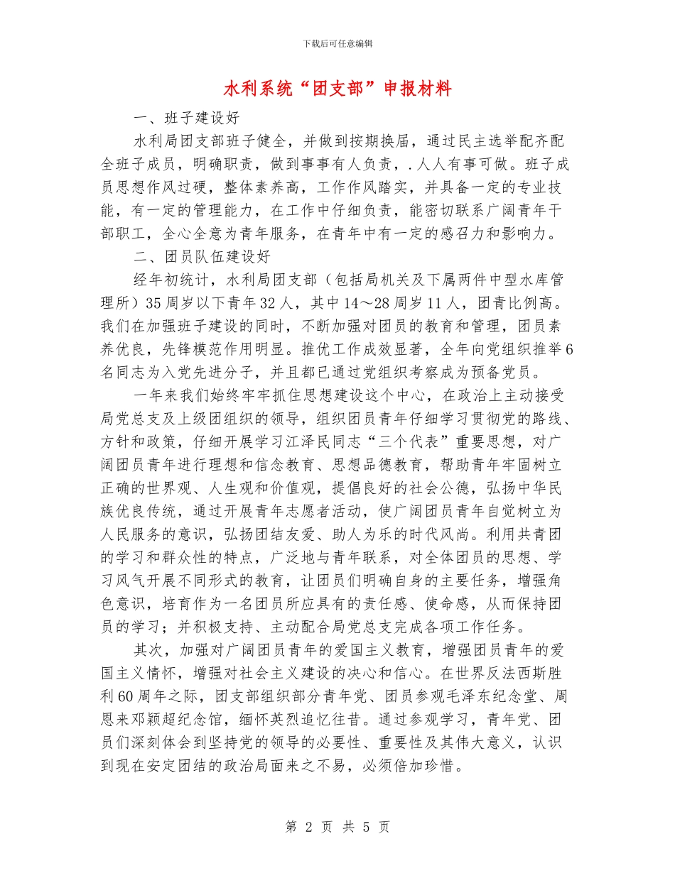 水利系统“团支部”申报材料_第2页
