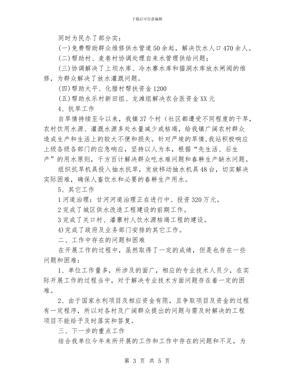 水利站防汛工作报告_第3页