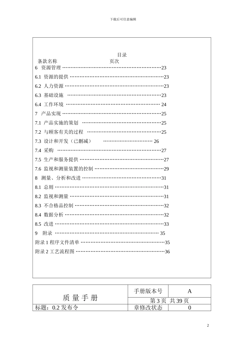 水处理设备制造质量管理体系手册_第2页
